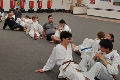 Sit-ups work the upper abs, and the higher-rank students know this exercise is also part of their fit tests when they test for new ranks! 