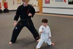 Black Belt teen assisting with our Tiger (pre-school) class! Tigers start as young as 4-years-old! 