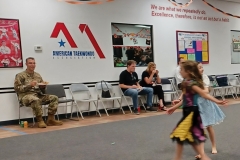 You can always tell the real-life military man... just give him a chair and a meal and he's quite content! 