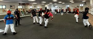 High rank students practicing their sparring drills, including some which have come from the world champion Team USA sparring team.