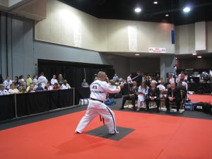 Chief Master DK at ATA World Championships competing in weapons.