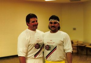 Chief Master David Kowkabany at an ATA Instructor Certification Camp with Grand Master Robert Allemier in 1990.
